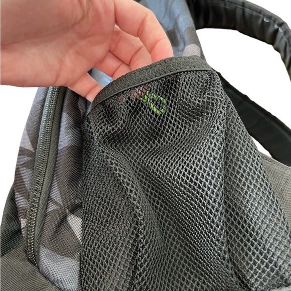 Adidas Black Geometric Pattern with Neon Green Accents Backpack - Picture 4 of 9